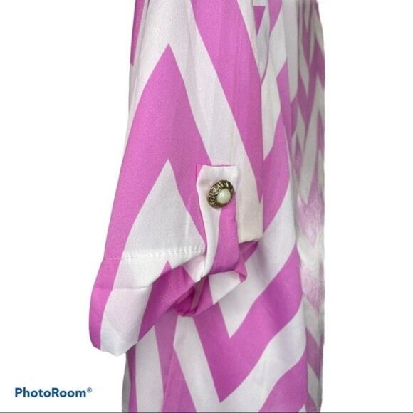 Everly Purple and White Chevron Tunic Dress Size Large - Picture 3 of 5